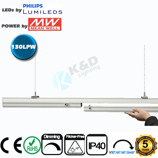 Connectable 4 Feet 50W Linear LED Light Fixtures Low Light Decay CE RoHS Listed